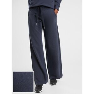 Athleta Balance Printed Pant Navy Blue Wide Leg Lounge Athleisure Size Small